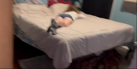 husband sneaks up on innocent wife and licks her asshole creampie