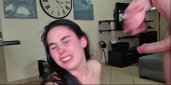 spit on her slap her face fuck her she needs to be humiliated cum in mouth