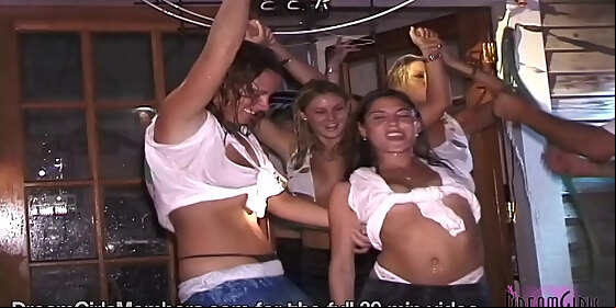 all natural college girls rip their shirts off to win cash