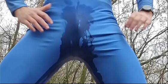 piss in blue unitard